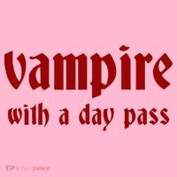 Vampire With A Day Pass. Funny Horror Goth Vampire Coaster thumb 2