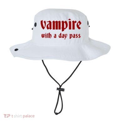 Vampire With A Day Pass. Funny Horror Goth Vampire Bucket Hat