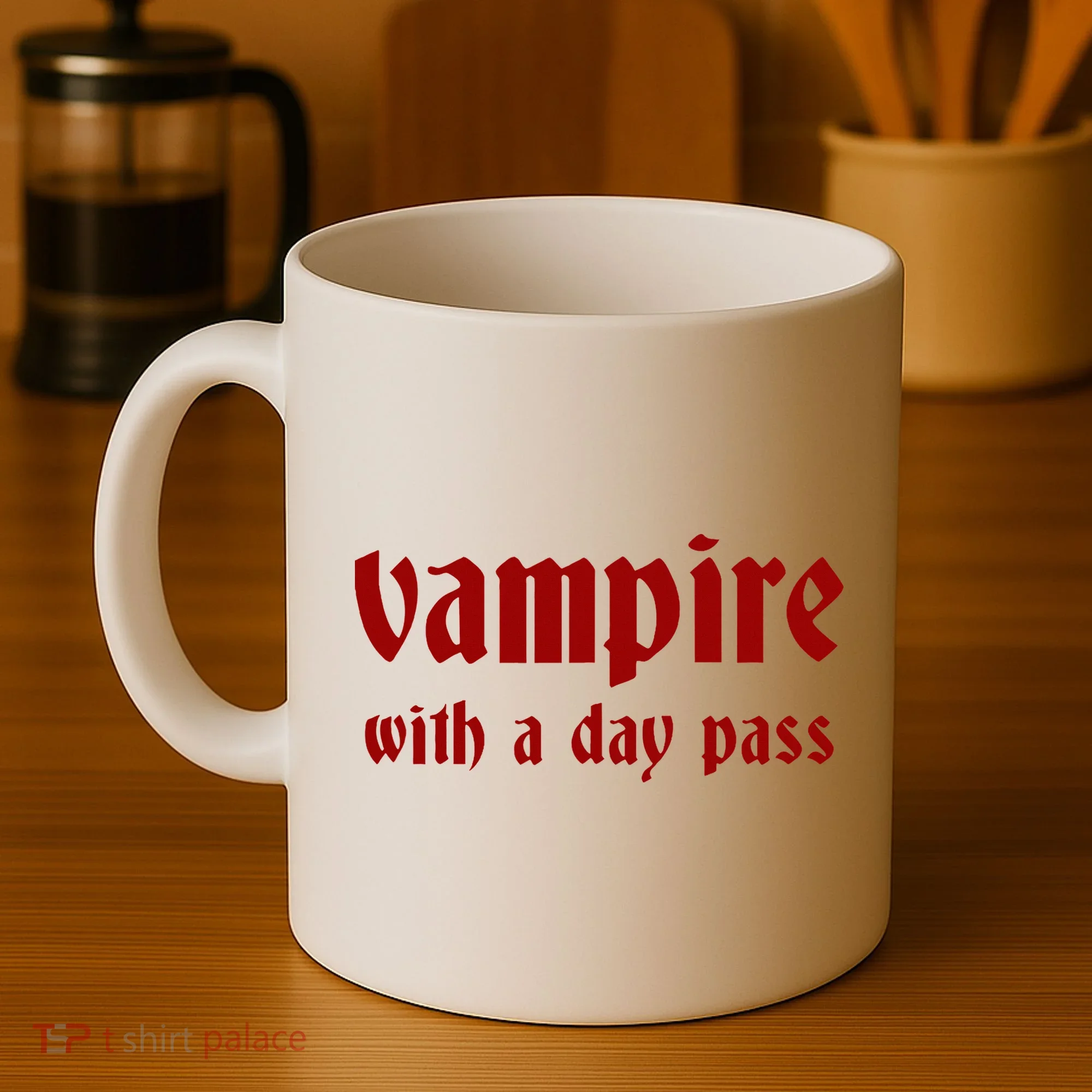 Vampire With A Day Pass. Funny Horror Goth Vampire Coffee Mug