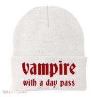 Vampire With A Day Pass. Funny Horror Goth Vampire Beanie thumb 0