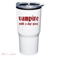 Vampire With A Day Pass. Funny Horror Goth Vampire Tumbler thumb 0