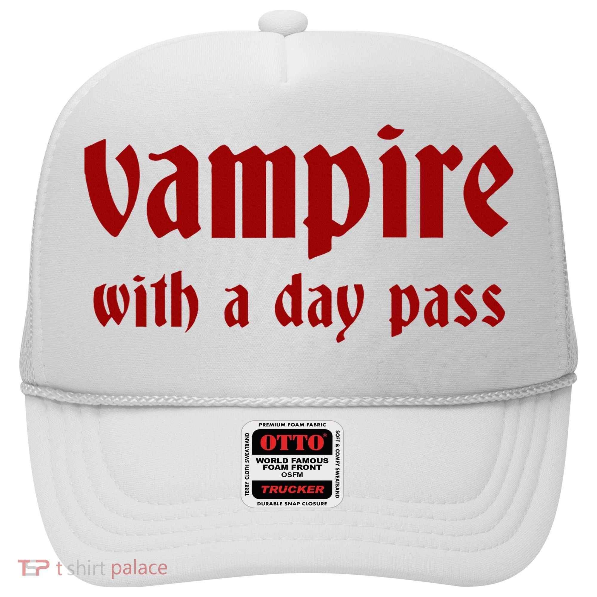 Vampire With A Day Pass. Funny Horror Goth Vampire Hat