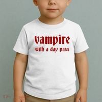 Vampire With A Day Pass. Funny Horror Goth Vampire Toddler T-Shirt thumb 2