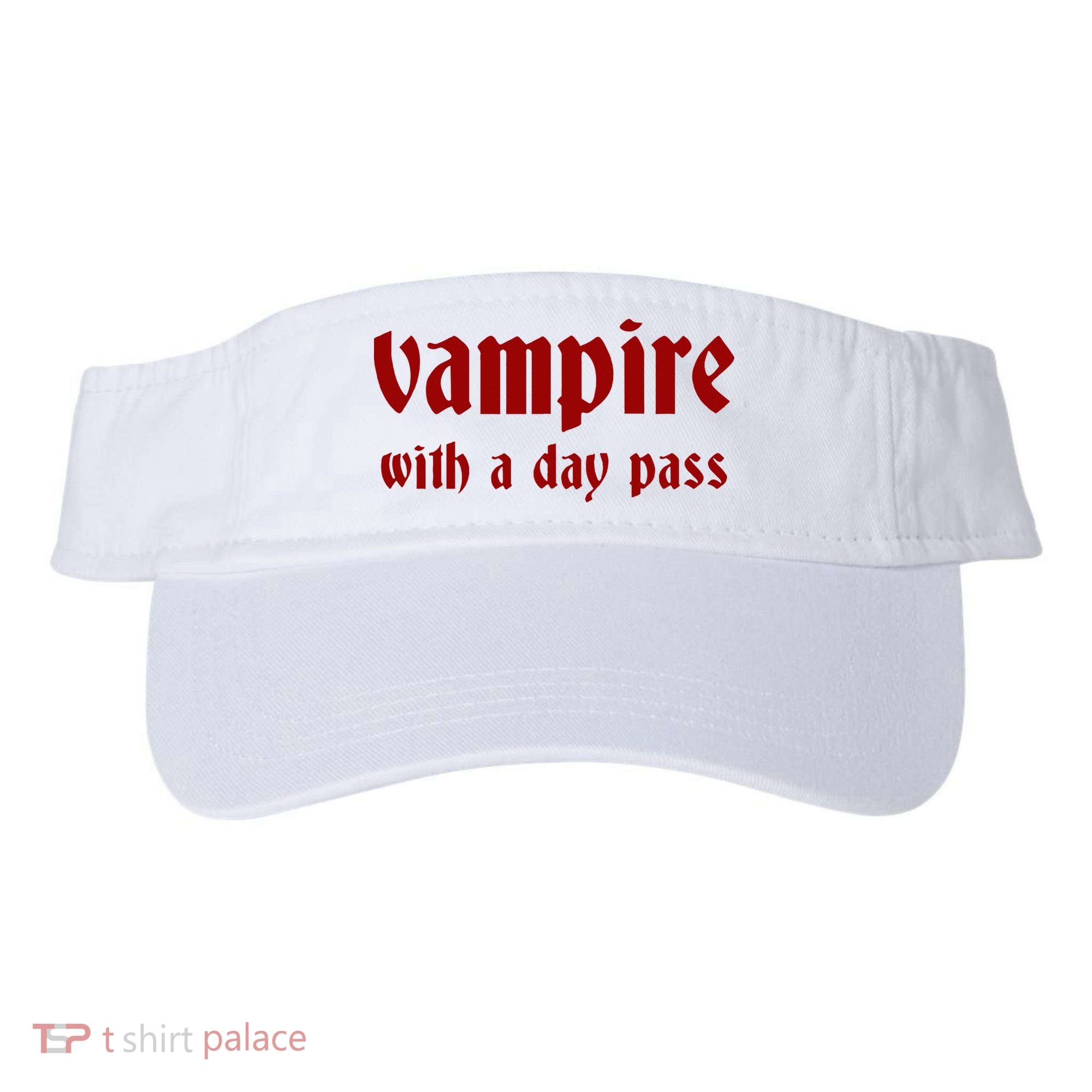 Vampire With A Day Pass. Funny Horror Goth Vampire Visor
