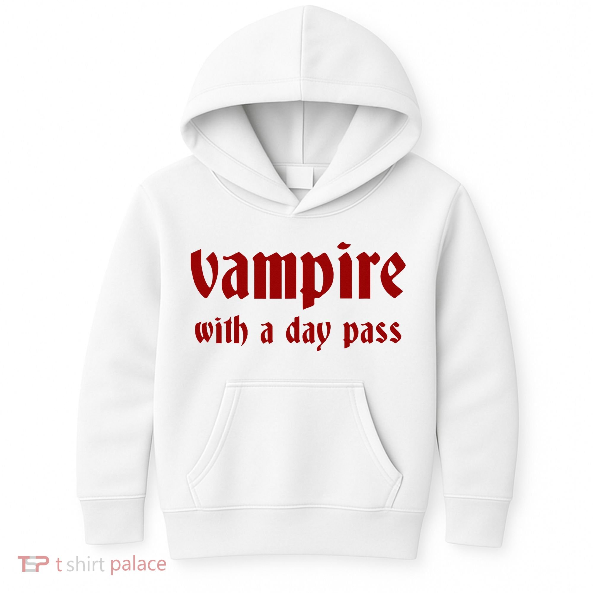 Vampire With A Day Pass. Funny Horror Goth Vampire Kids Hoodie