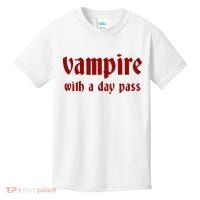 Vampire With A Day Pass. Funny Horror Goth Vampire Kids T-Shirt thumb 0