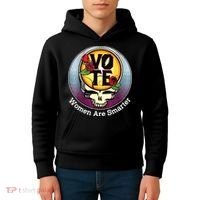 Vote Women Are Smarter Kids Hoodie thumb 4