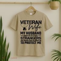 Veteran Wife Army Husband Soldier Saying Cool Military T-Shirt thumb 2