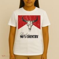 Vintage Western Bull Skull Raised On 90s Country Music T-Shirt thumb 4