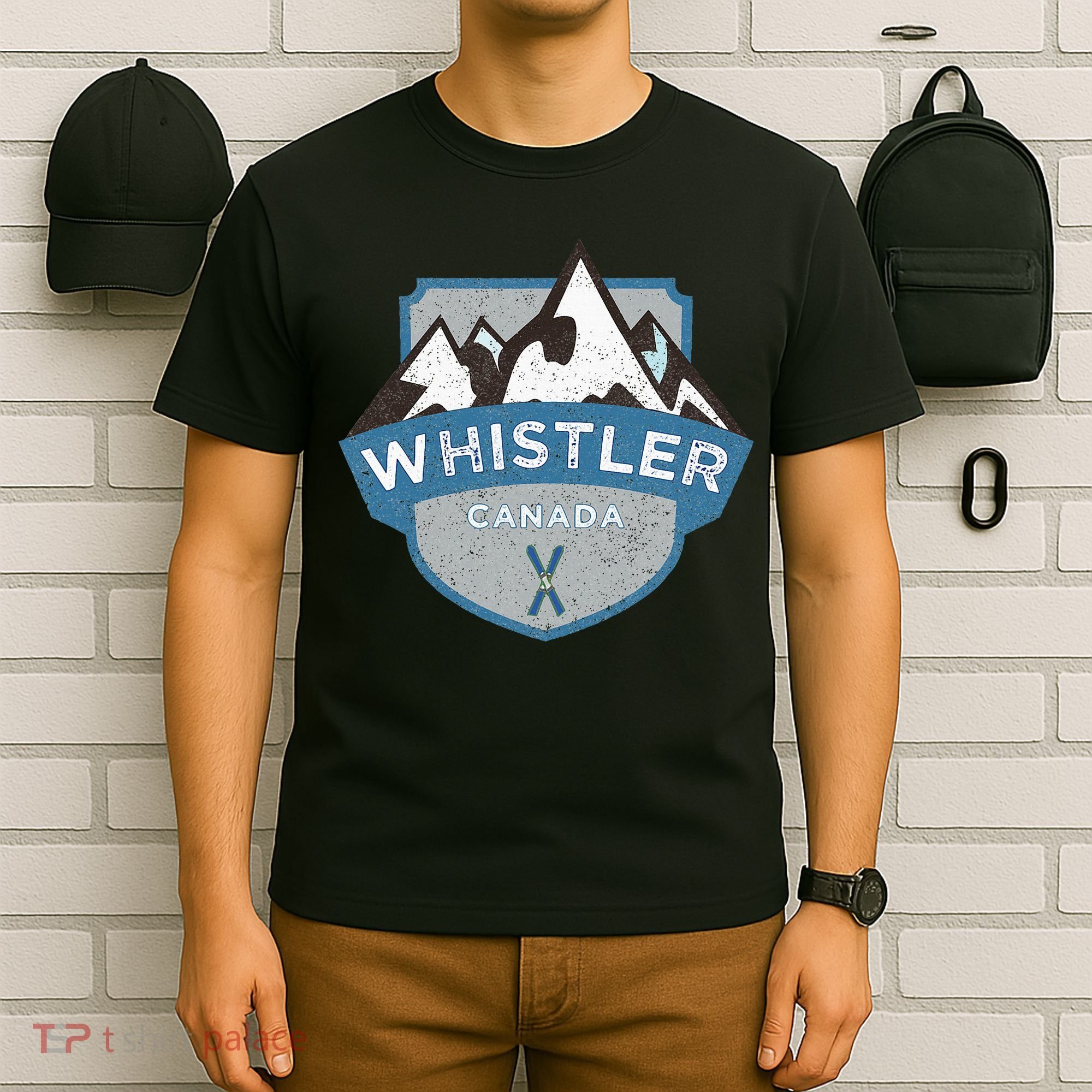 Vintage Whistler Canada Illustration T-Shirt