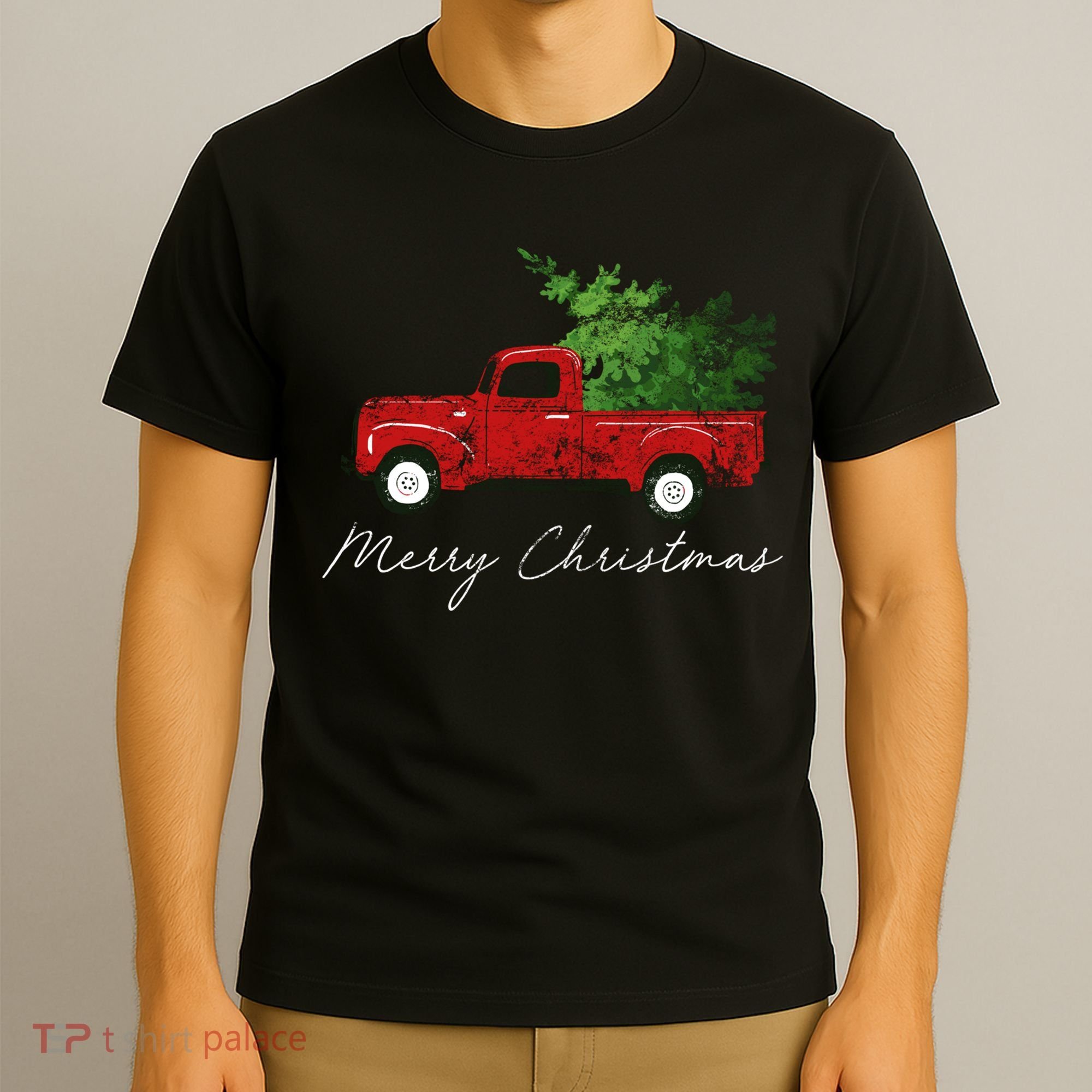 Vintage Wagon Christmas Truck T-Shirt