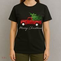 Vintage Wagon Christmas Truck T-Shirt thumb 4