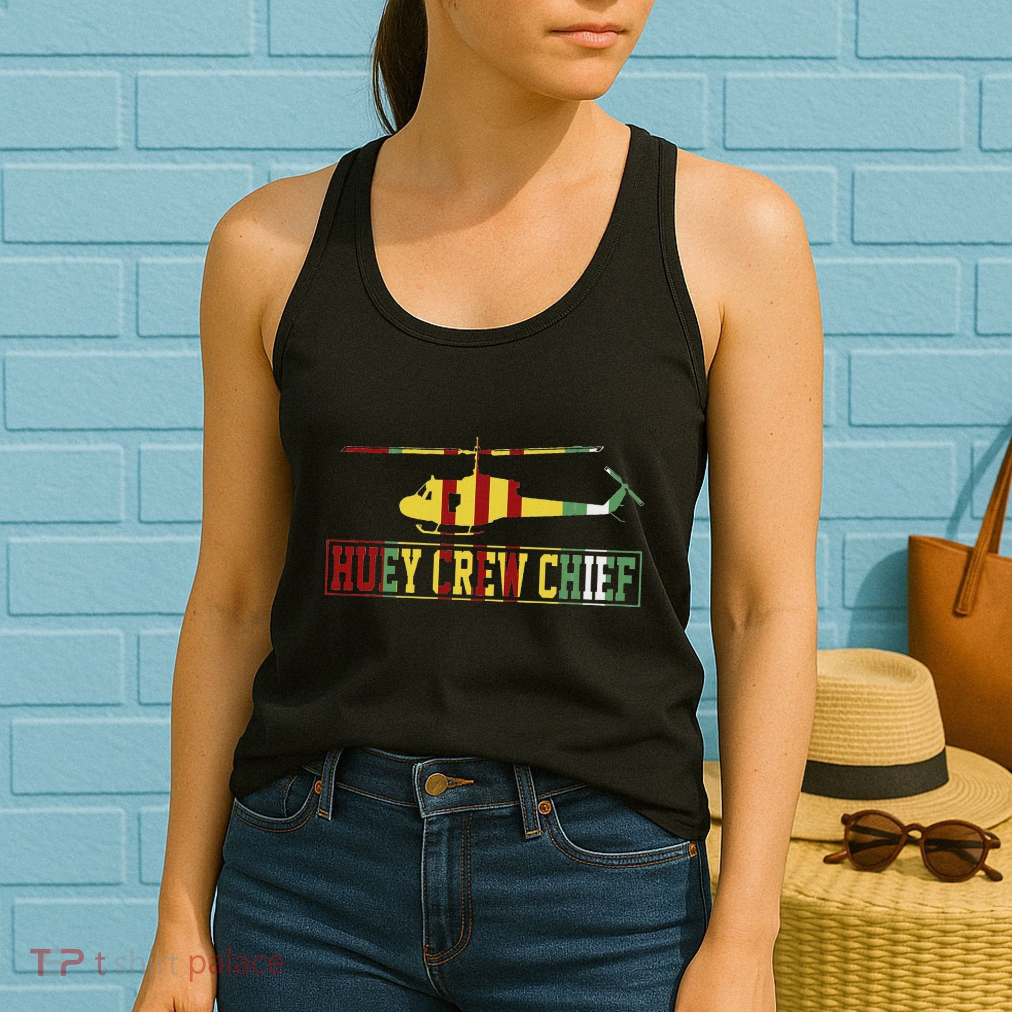 Vietnam War Crew Chief Uh1 Huey Crew Chief Vietnam Veteran Women's Tank Top