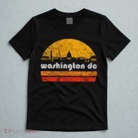Vintage Washington DC City Skyline Retro Sunset Weathered T-Shirt thumb 5