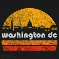 Vintage Washington DC City Skyline Retro Sunset Weathered T-Shirt thumb 7