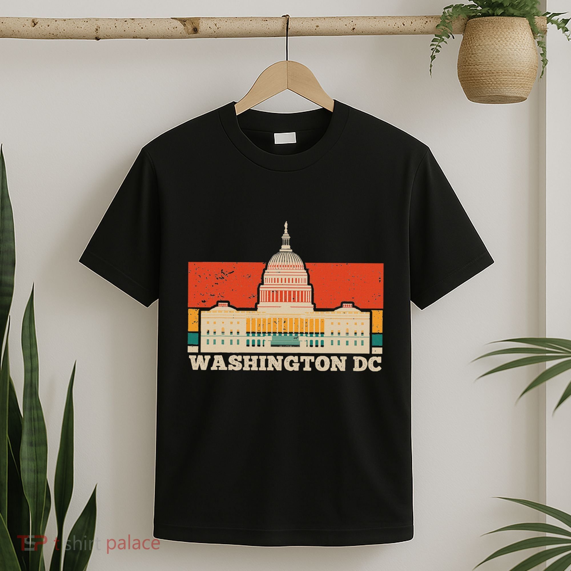 Vintage Washington Dc Skyline Souvenirs City Us Capitol Hill T-Shirt