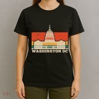 Vintage Washington Dc Skyline Souvenirs City Us Capitol Hill T-Shirt thumb 4