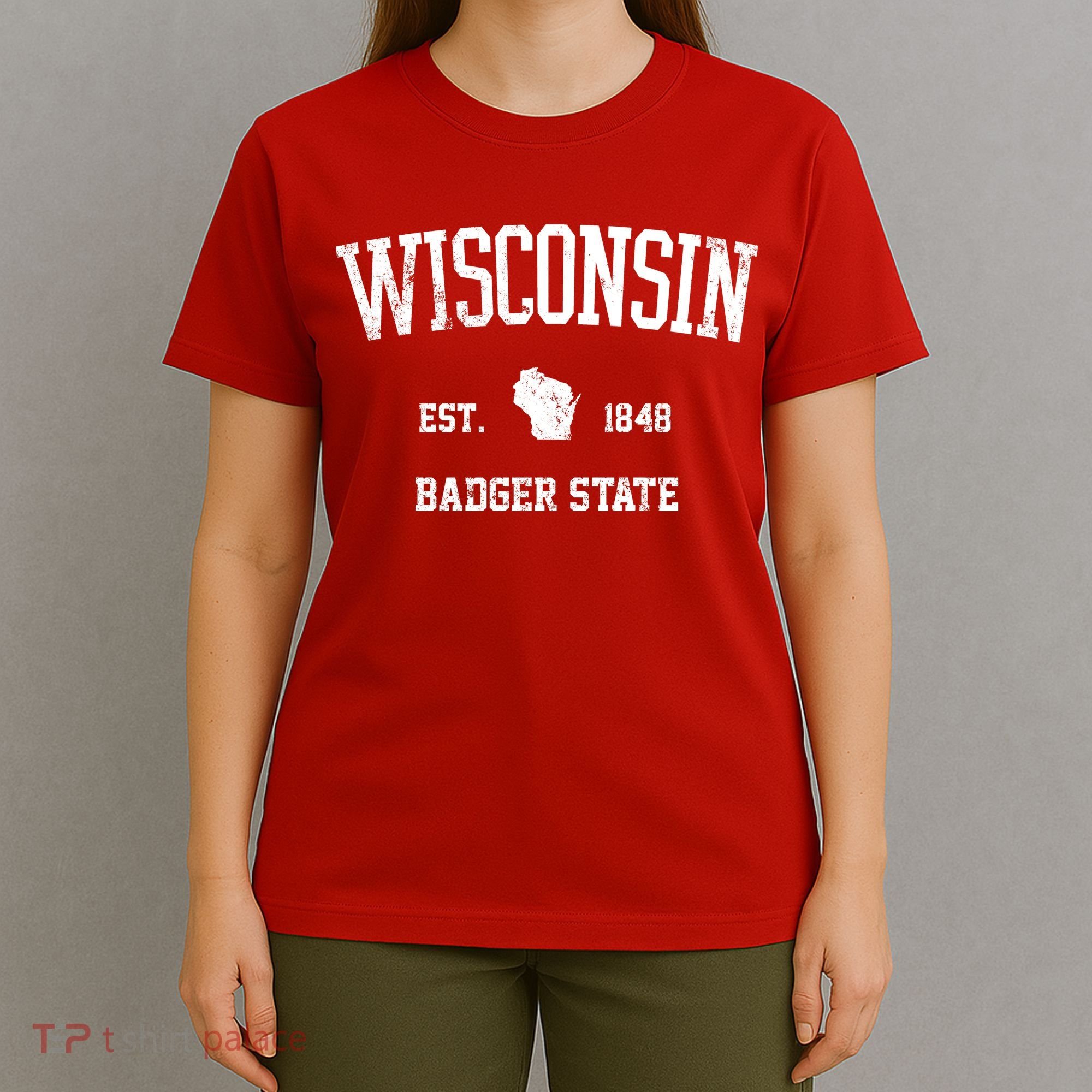 Vintage Wisconsin Est 1849 Badger State T-Shirt