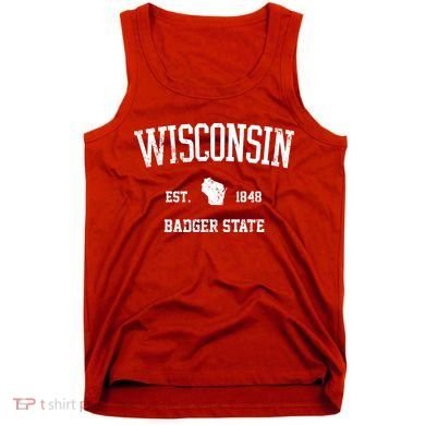Vintage Wisconsin Est 1849 Badger State Tank Top