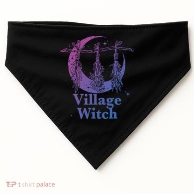 Village Witch Funny Saying Sarcastic Witchcraft Cool Witch Cool Gift USA-Made Doggie Bandana