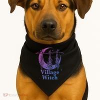 Village Witch Funny Saying Sarcastic Witchcraft Cool Witch Cool Gift USA-Made Doggie Bandana thumb 1