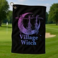 Village Witch Funny Saying Sarcastic Witchcraft Cool Witch Cool Gift Golf Towel thumb 1