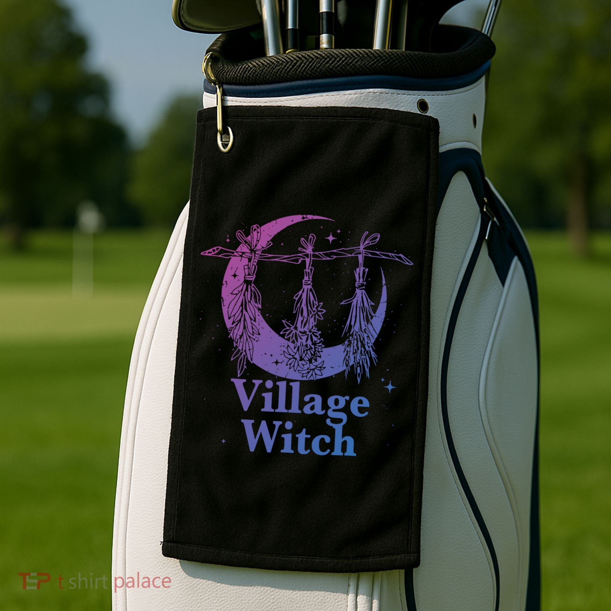 Village Witch Funny Saying Sarcastic Witchcraft Cool Witch Cool Gift Golf Towel