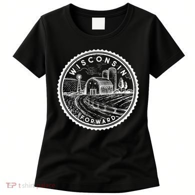 Vintage Wisconsin Forward Farmland Emblem Seal Women's T-Shirt