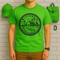 Vintage Wisconsin Forward Farmland Emblem Seal T-Shirt thumb 6