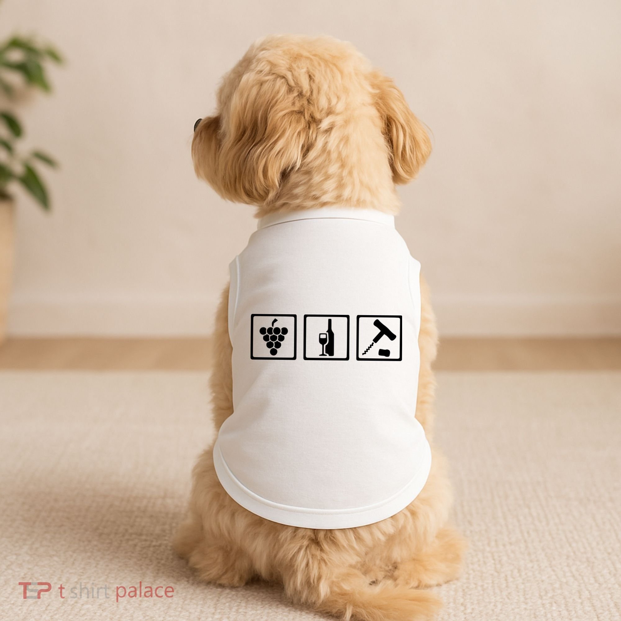 Vintner Wine Grapes Corkscrewv Doggie Tank