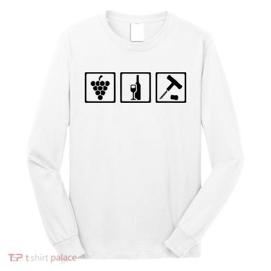 Vintner Wine Grapes Corkscrewv Long Sleeve Shirt