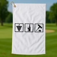 Vintner Wine Grapes Corkscrewv Golf Towel thumb 1