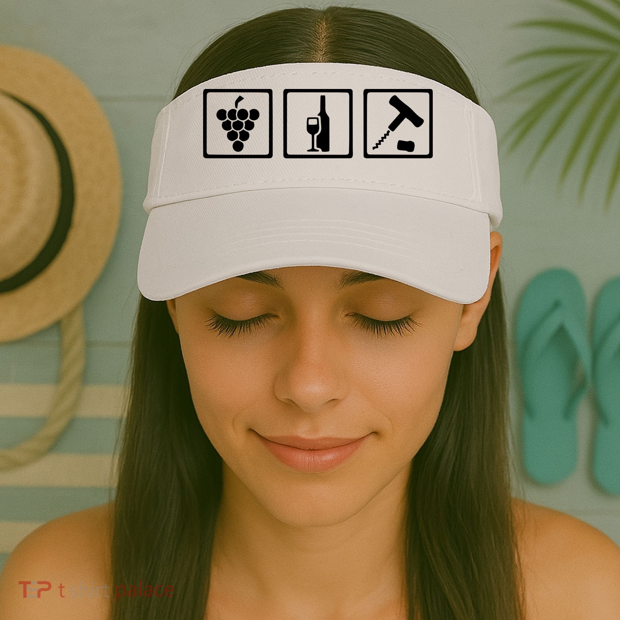 Vintner Wine Grapes Corkscrewv Visor