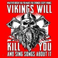 Vikings Will Kill You And Sing Songs About It Funny Viking Santa Hat thumb 1