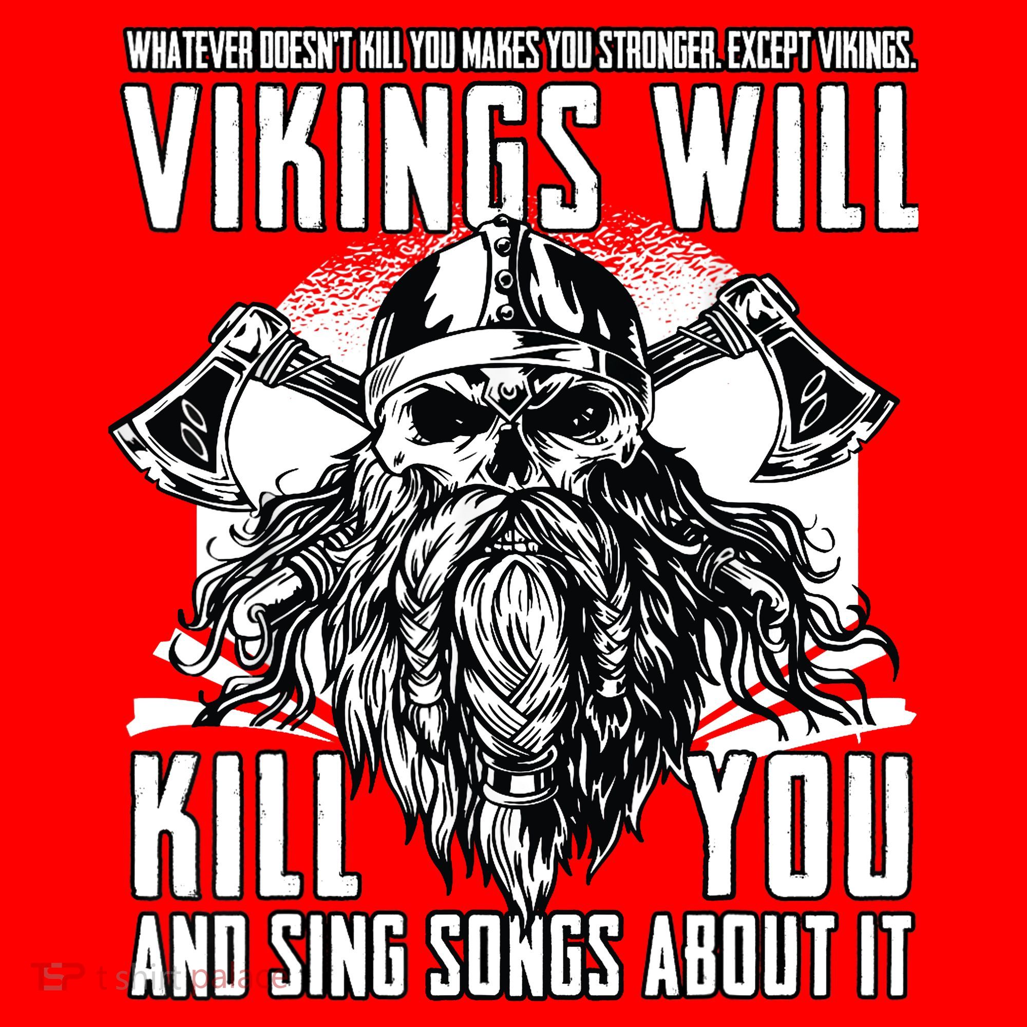 Vikings Will Kill You And Sing Songs About It Funny Viking Santa Hat