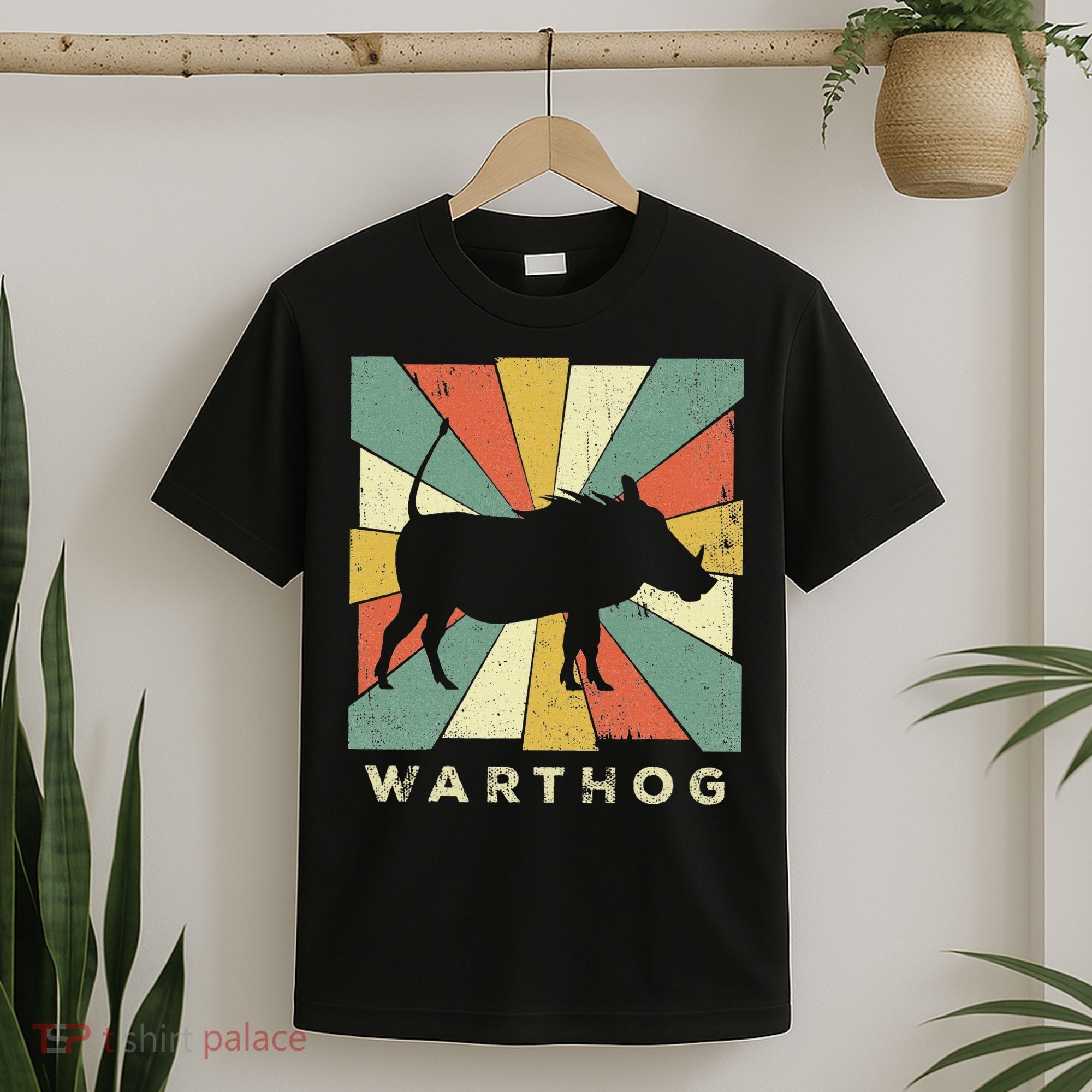 Vintage Warthog Lover Retro Style Animal T-Shirt