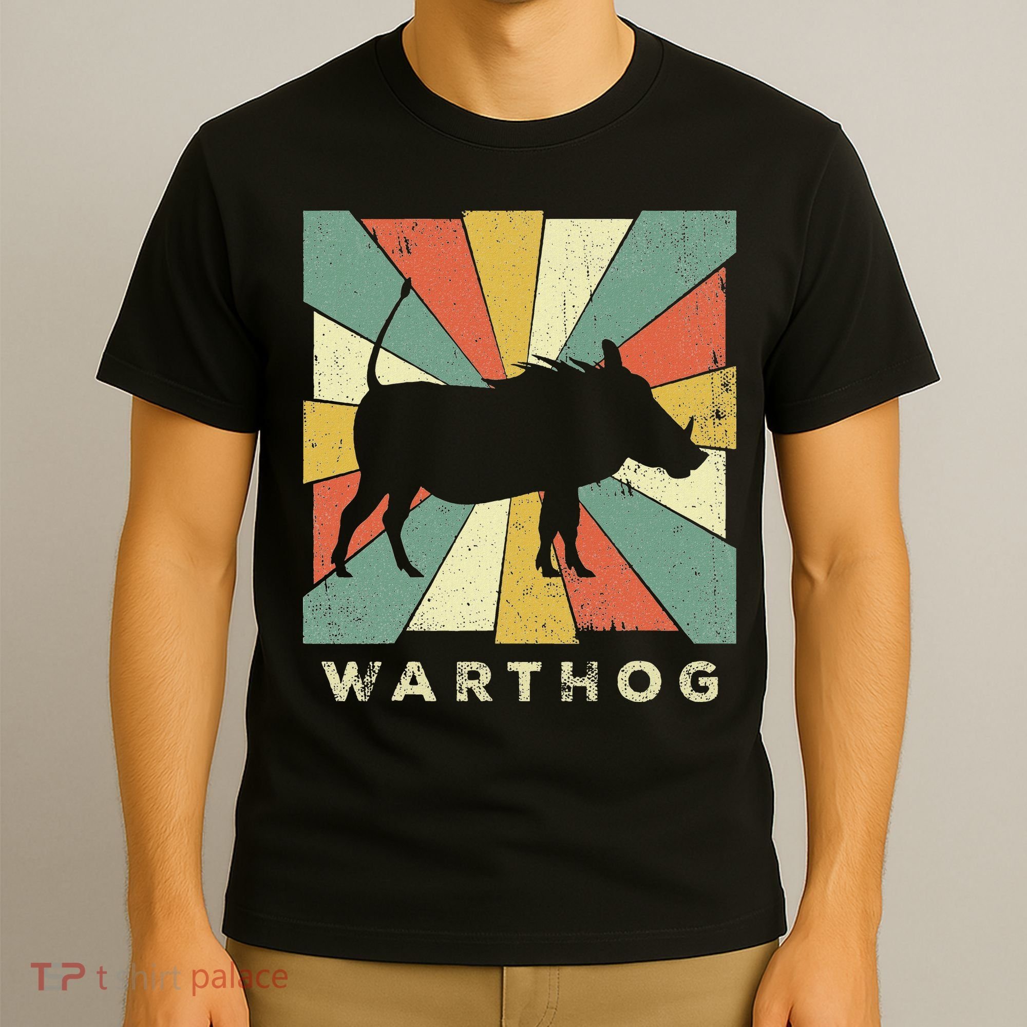 Vintage Warthog Lover Retro Style Animal T-Shirt