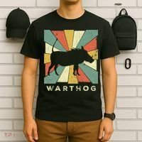 Vintage Warthog Lover Retro Style Animal T-Shirt thumb 6