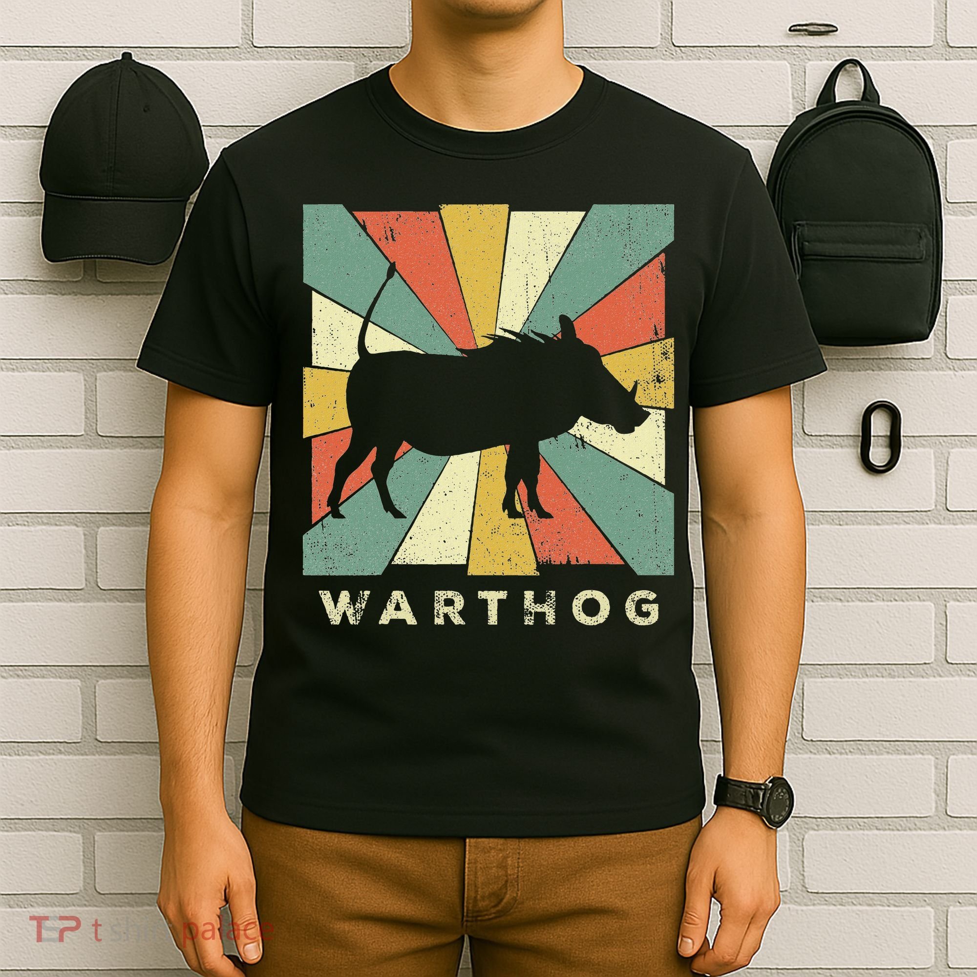 Vintage Warthog Lover Retro Style Animal T-Shirt