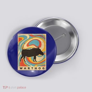 Vintage Warthog Lover Animal Retro Style Funny Gift Button