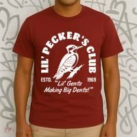 Vintage Woodpecker Lil Peckers Club Estd 1969 Lil Gents Making Big Dents T-Shirt thumb 3