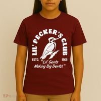 Vintage Woodpecker Lil Peckers Club Estd 1969 Lil Gents Making Big Dents T-Shirt thumb 4