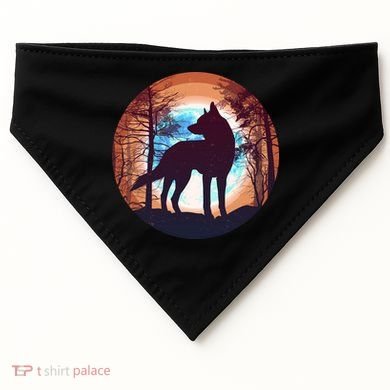 Vintage Wolf Moon Forest USA-Made Doggie Bandana