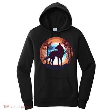 Vintage Wolf Moon Forest Women's Hoodie