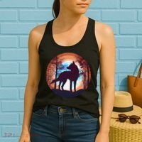 Vintage Wolf Moon Forest Women's Tank Top thumb 2