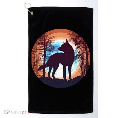 Vintage Wolf Moon Forest Golf Towel