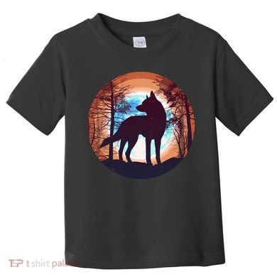 Vintage Wolf Moon Forest Toddler T-Shirt