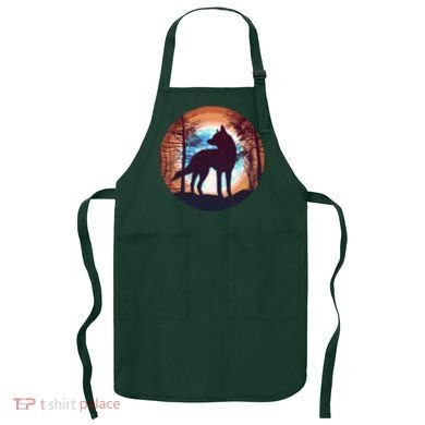 Vintage Wolf Moon Forest Apron