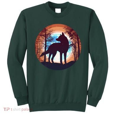 Vintage Wolf Moon Forest Sweatshirt
