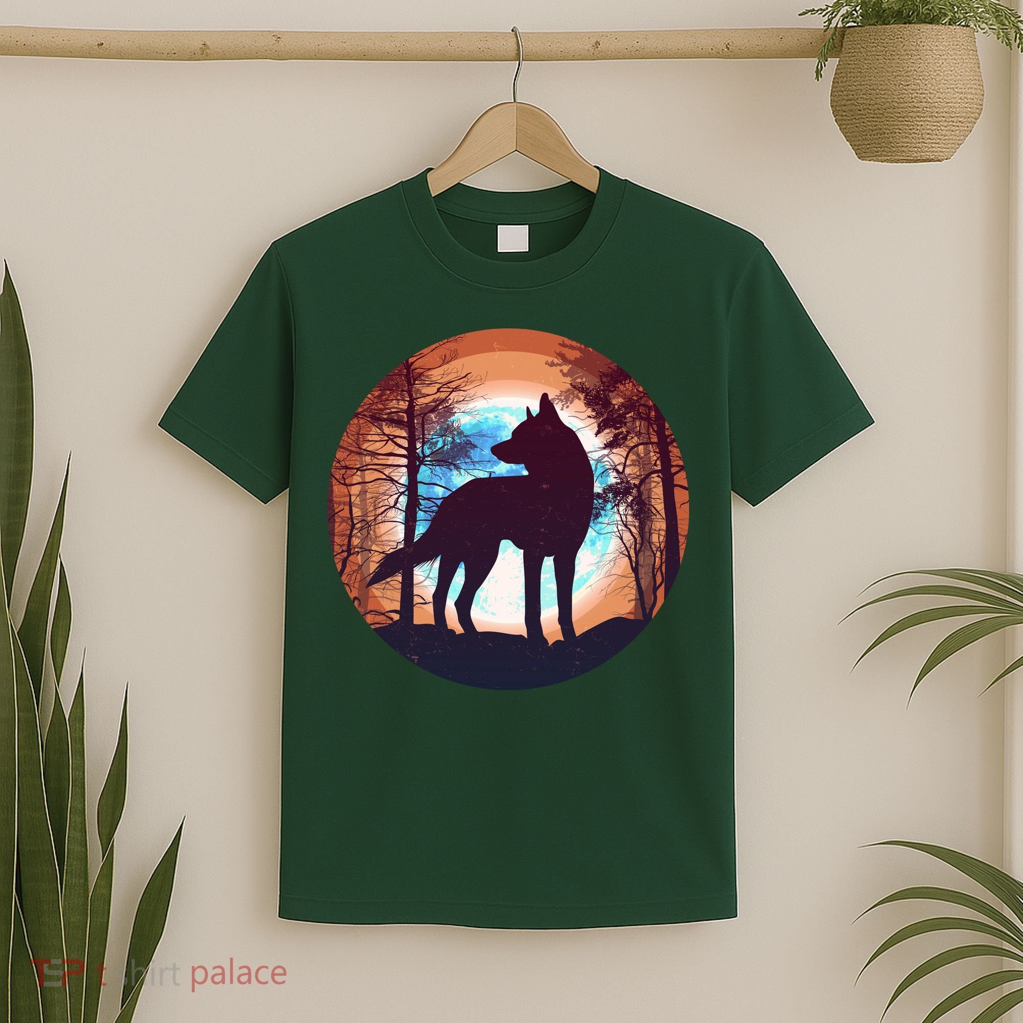 Vintage Wolf Moon Forest T-Shirt